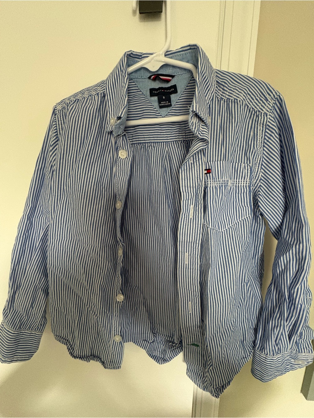 Tommy Hilfiger Blue & White Striped Men's Button-Down Shirt
